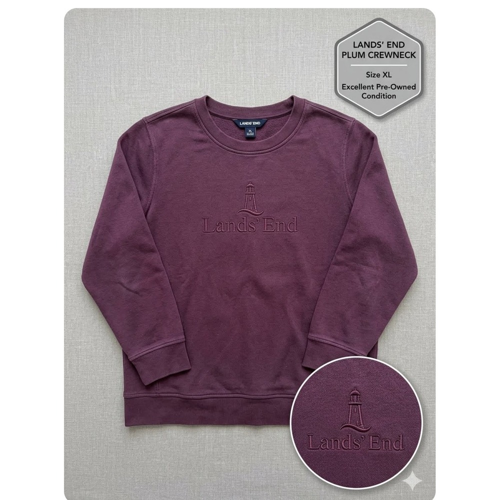 Duluth Trading Co Womens 3X Plum Purple Crewneck Sweatshirt 100% Cotton Pullover